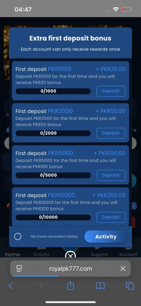 Royal PK777 Game Bonus