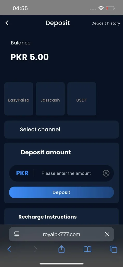 Royal PK777 Game Deposit